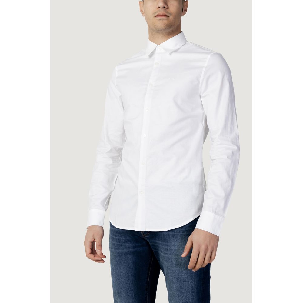 Armani Exchange White Cotton Shirt for Effortless Elegance