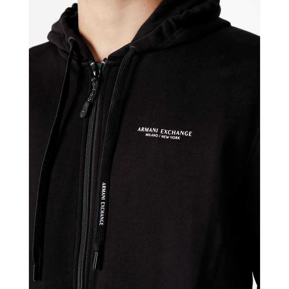 Armani Exchange Black Cotton Sweater for Effortless Style