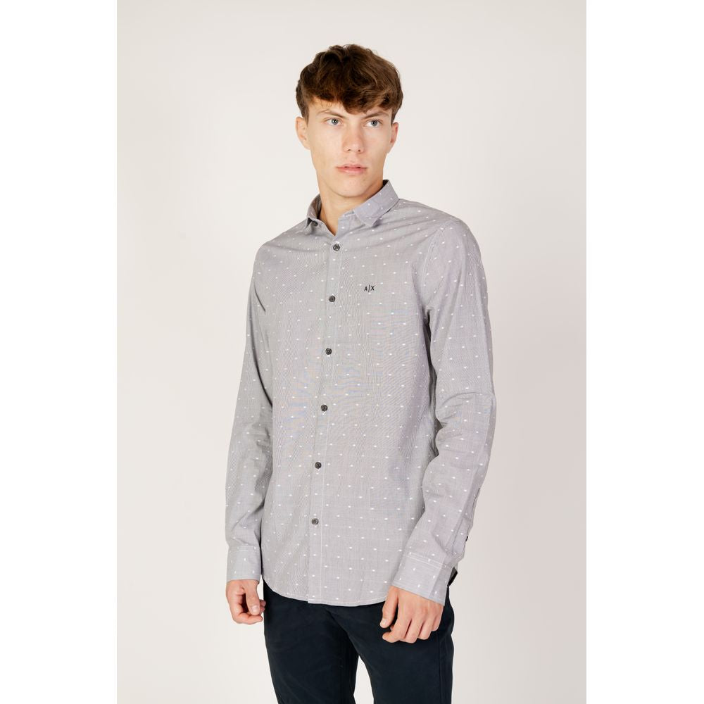 Armani Exchange Black Cotton Shirt for Modern Elegance