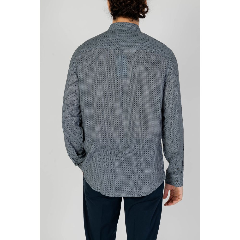 Armani Exchange Gray Viscose Shirt for Timeless Elegance