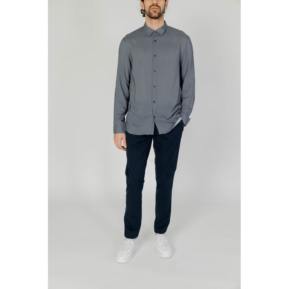 Armani Exchange Gray Viscose Shirt for Timeless Elegance
