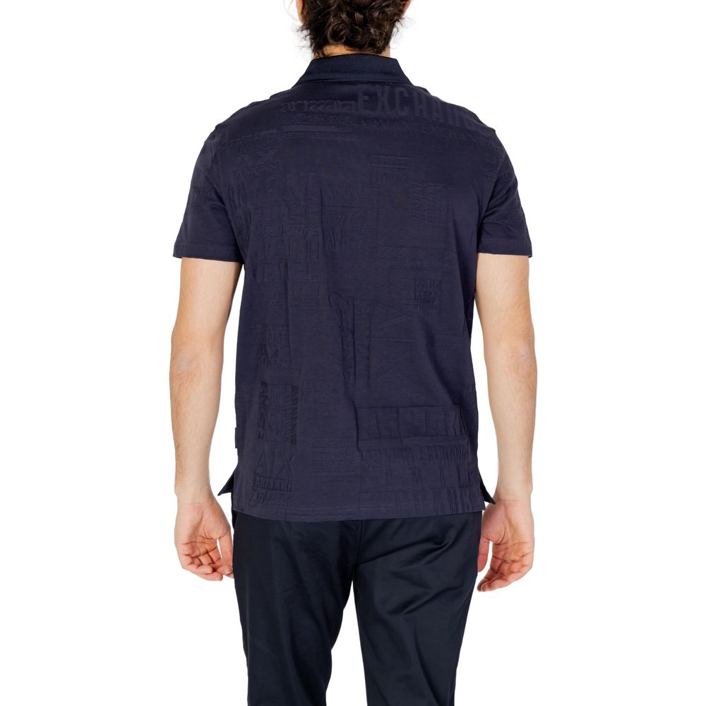 Armani Exchange Blue Cotton Polo Shirt for Effortless Elegance