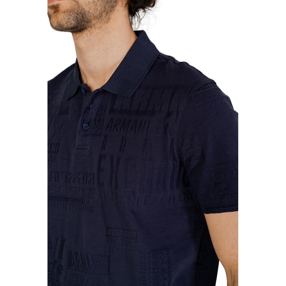 Armani Exchange Blue Cotton Polo Shirt for Effortless Elegance