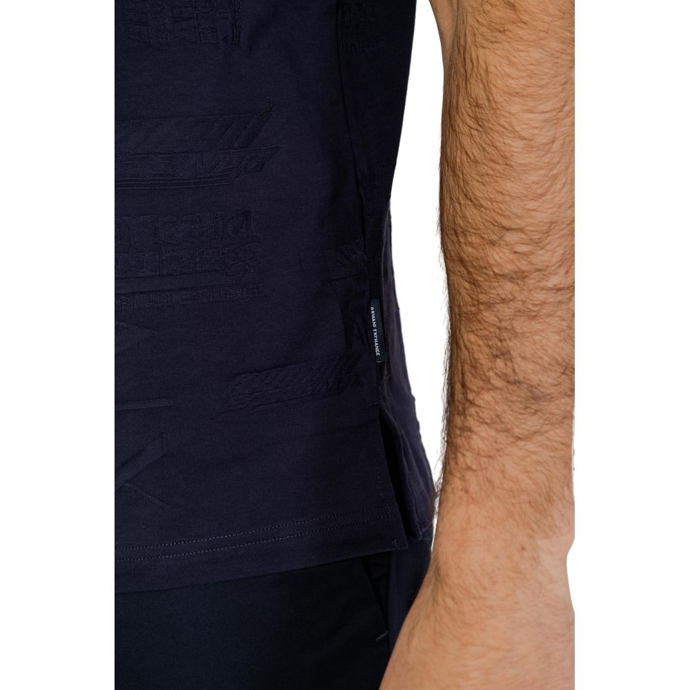 Armani Exchange Blue Cotton Polo Shirt for Effortless Elegance