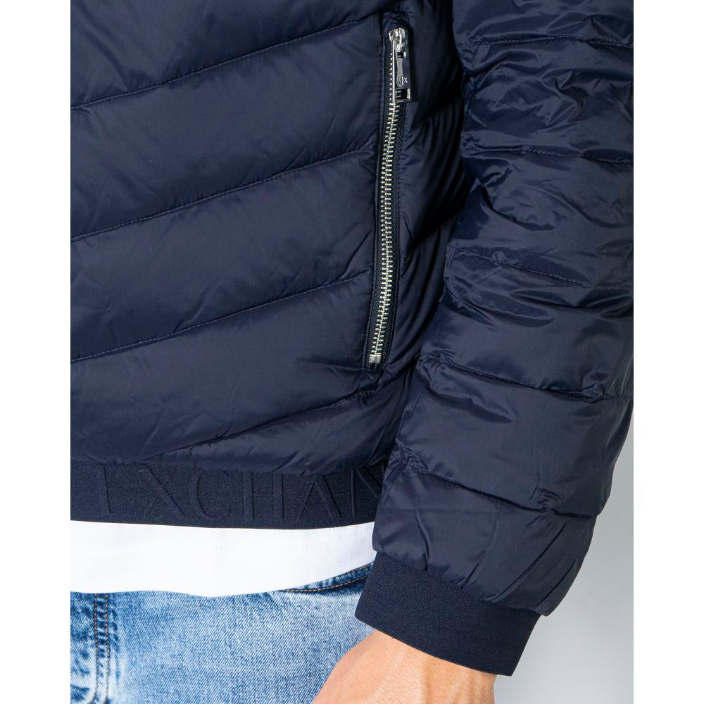 Armani Exchange Blue Cotton Jacket for Effortless Sophistication