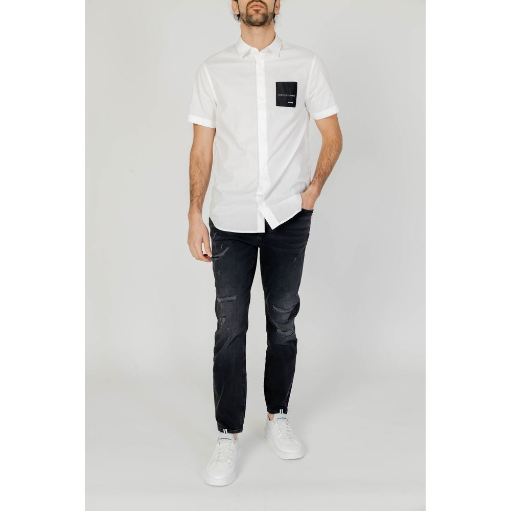 Armani Exchange White Cotton Shirt for Effortless Elegance