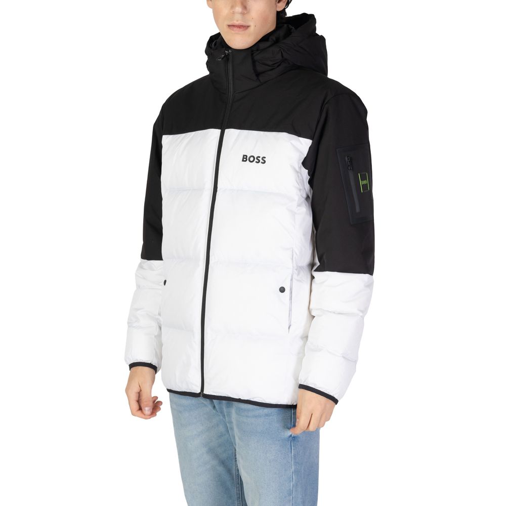 Hugo Boss White Cotton Jacket - Refined Luxury Outerwear