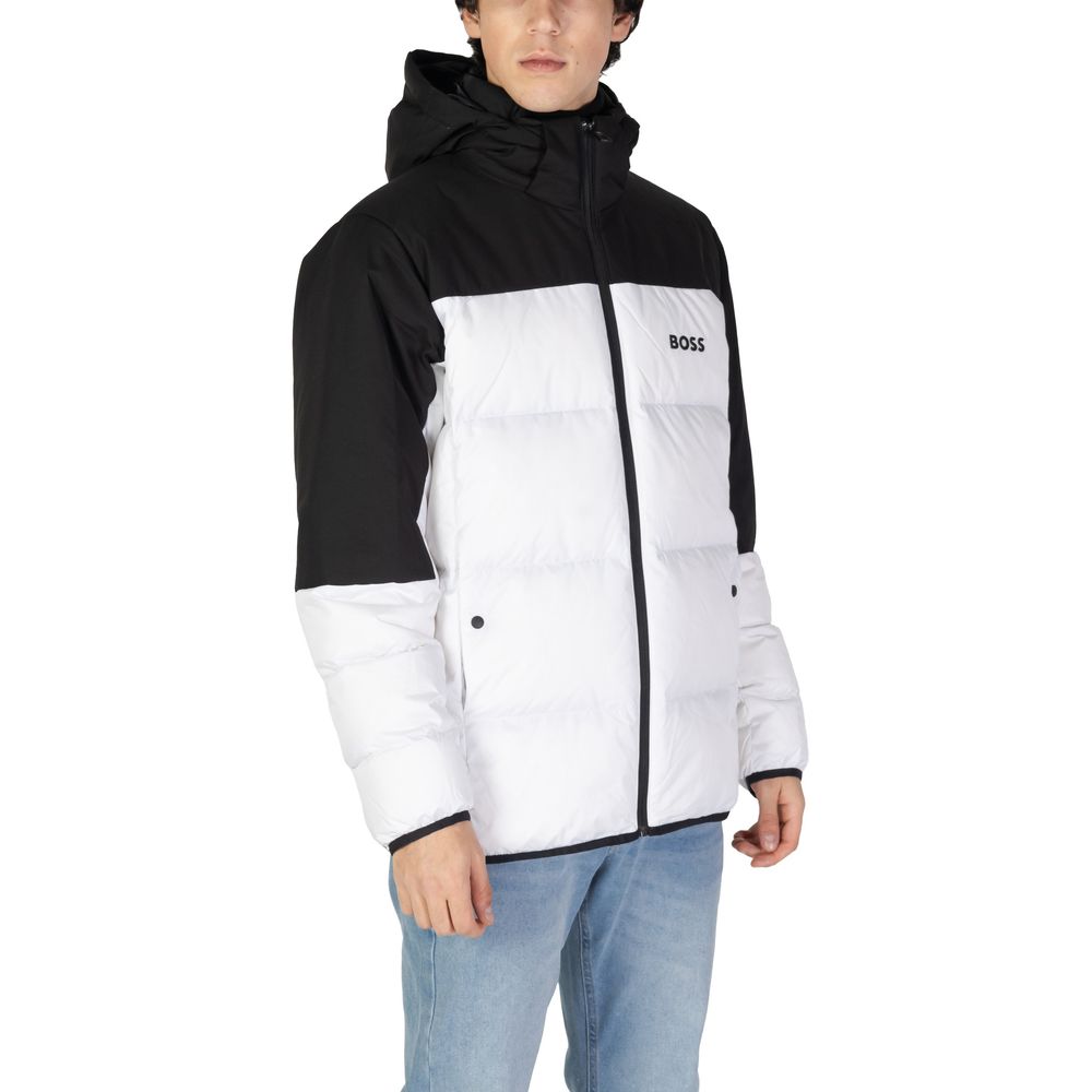 Hugo Boss White Cotton Jacket - Refined Luxury Outerwear