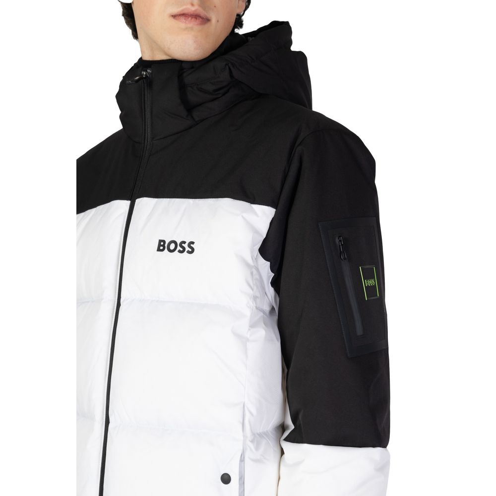 Hugo Boss White Cotton Jacket - Refined Luxury Outerwear