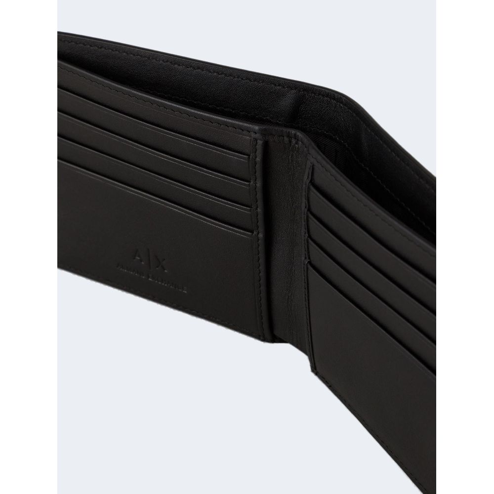 Armani Exchange Black Leather Wallet for Timeless Elegance