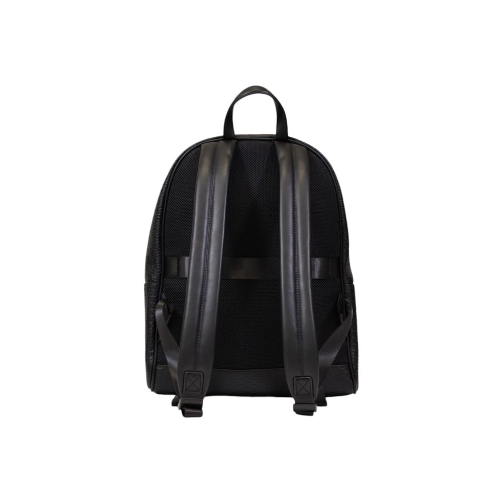 Armani Exchange Black Canvas Backpack for Modern Sophistication