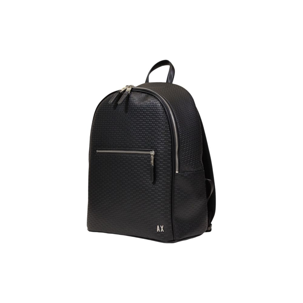 Armani Exchange Black Canvas Backpack for Modern Sophistication