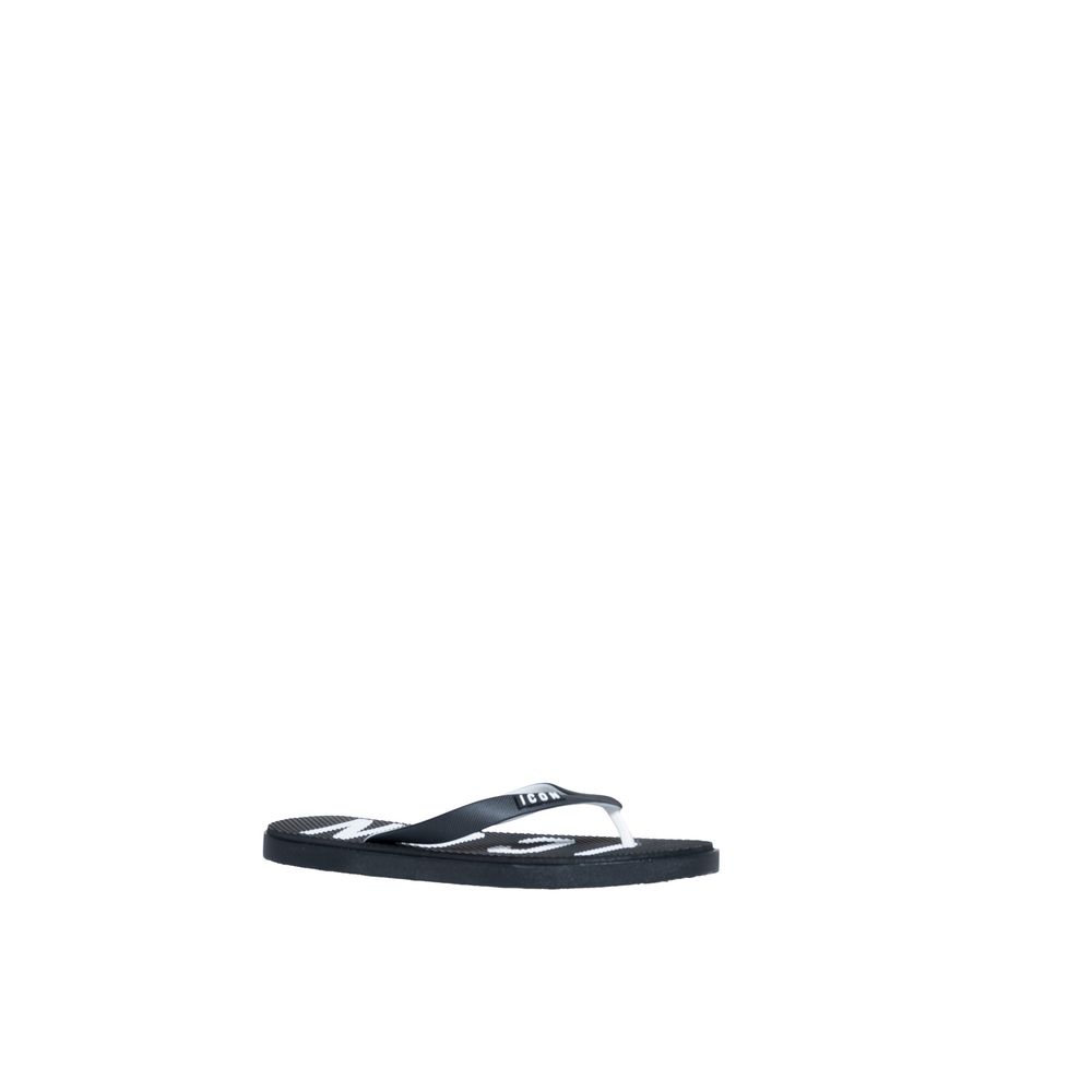 Icon Black Rubber Sandal for Effortless Summer Elegance