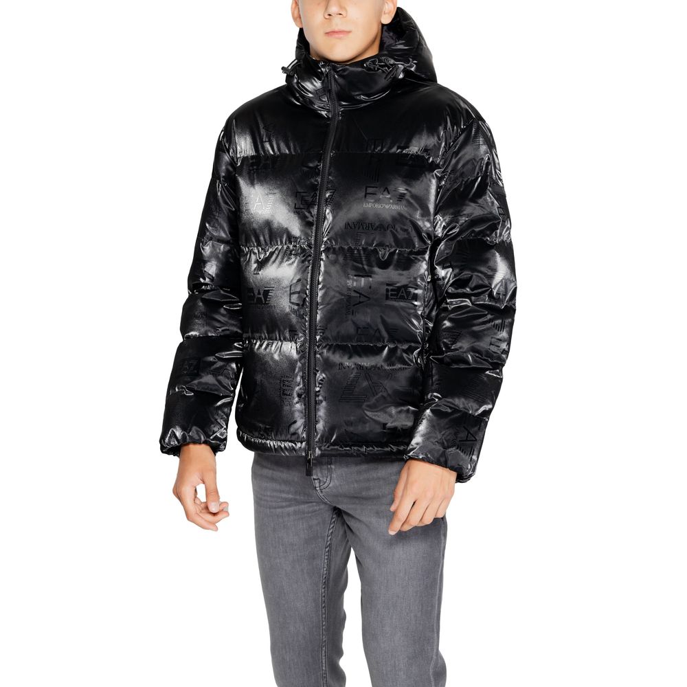 EA7 Emporio Armani Black Wool Jacket for Refined Style