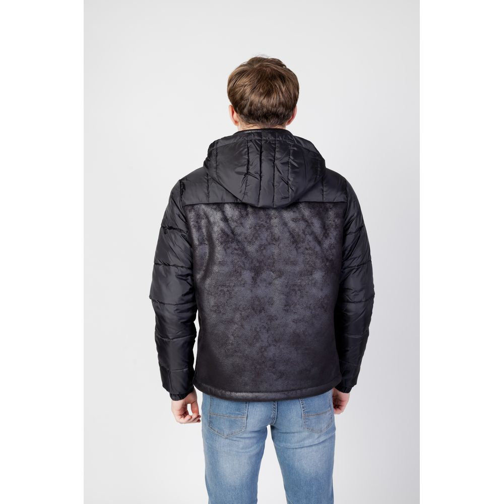 EA7 Emporio Armani Black Nylon Jacket for Elevated Style