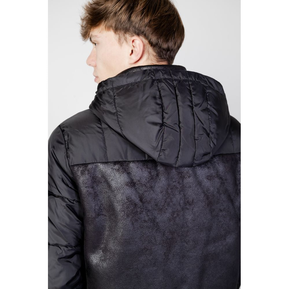 EA7 Emporio Armani Black Nylon Jacket for Elevated Style