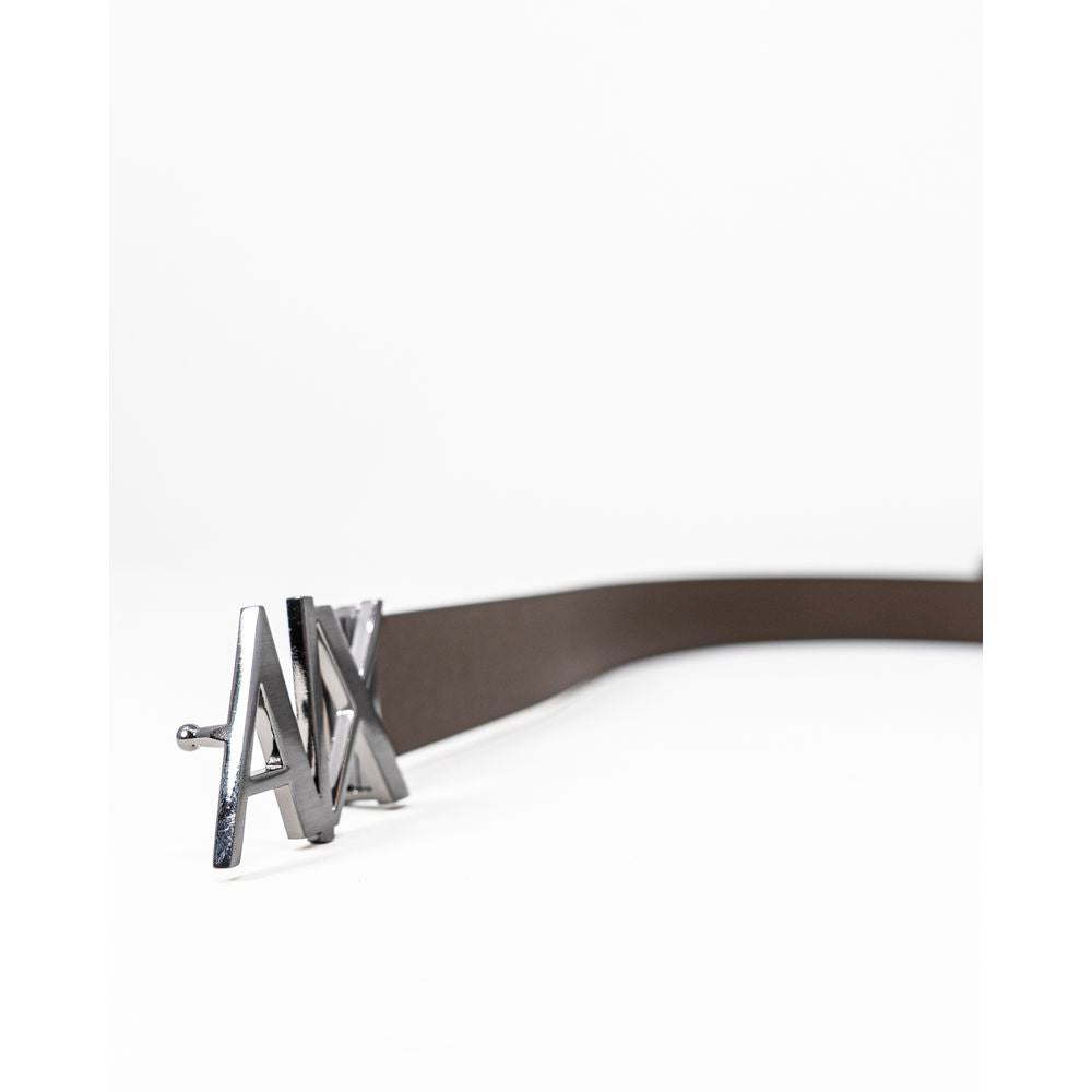 Armani Exchange Black Leather Belt for Timeless Elegance