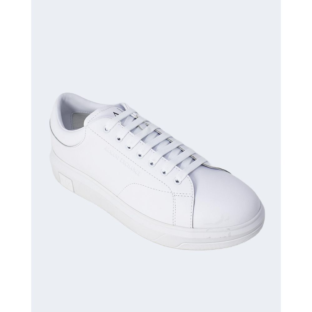 Armani Exchange White Leather Sneaker for Elevated Style