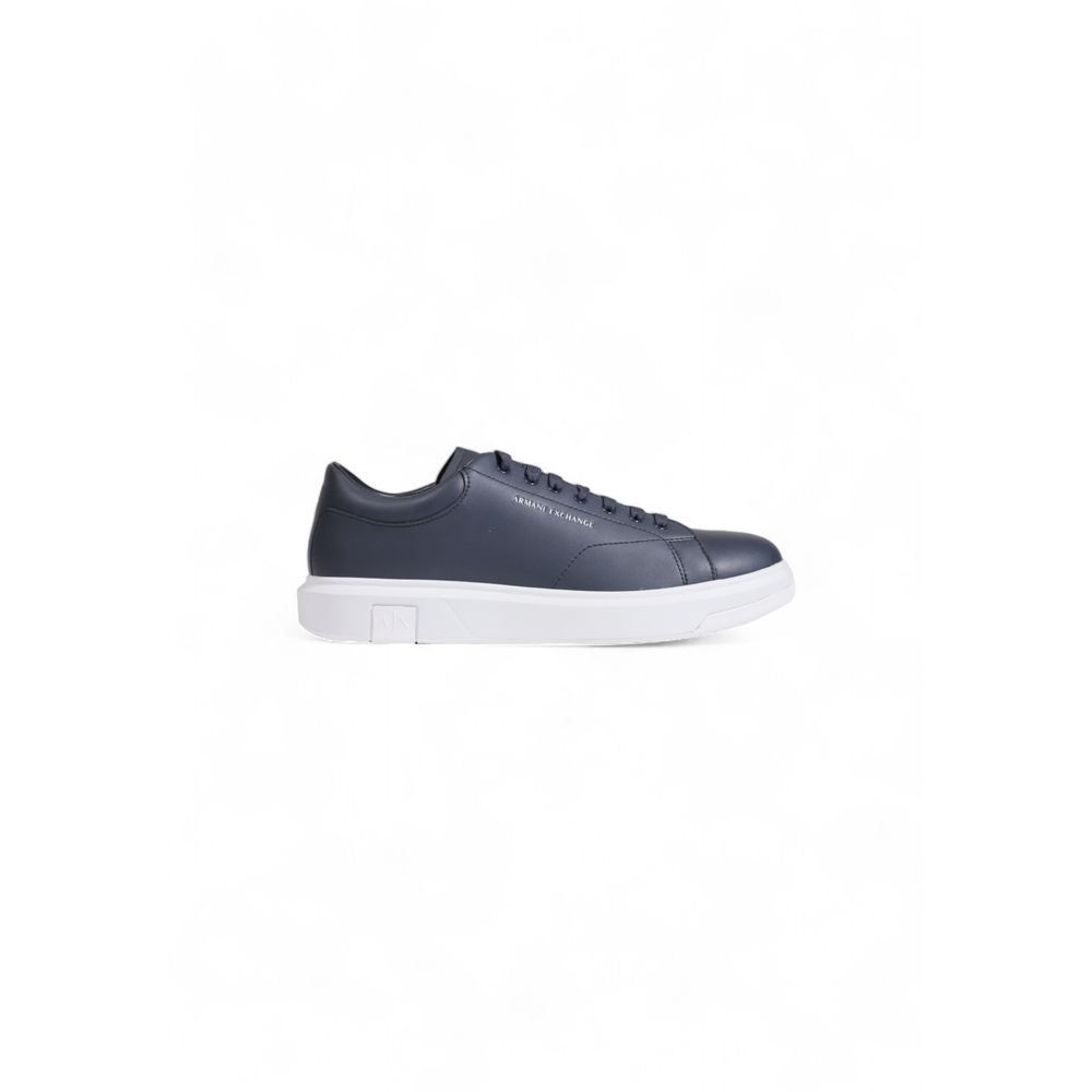 Armani Exchange Blue Leather Sneaker for Elevated Style