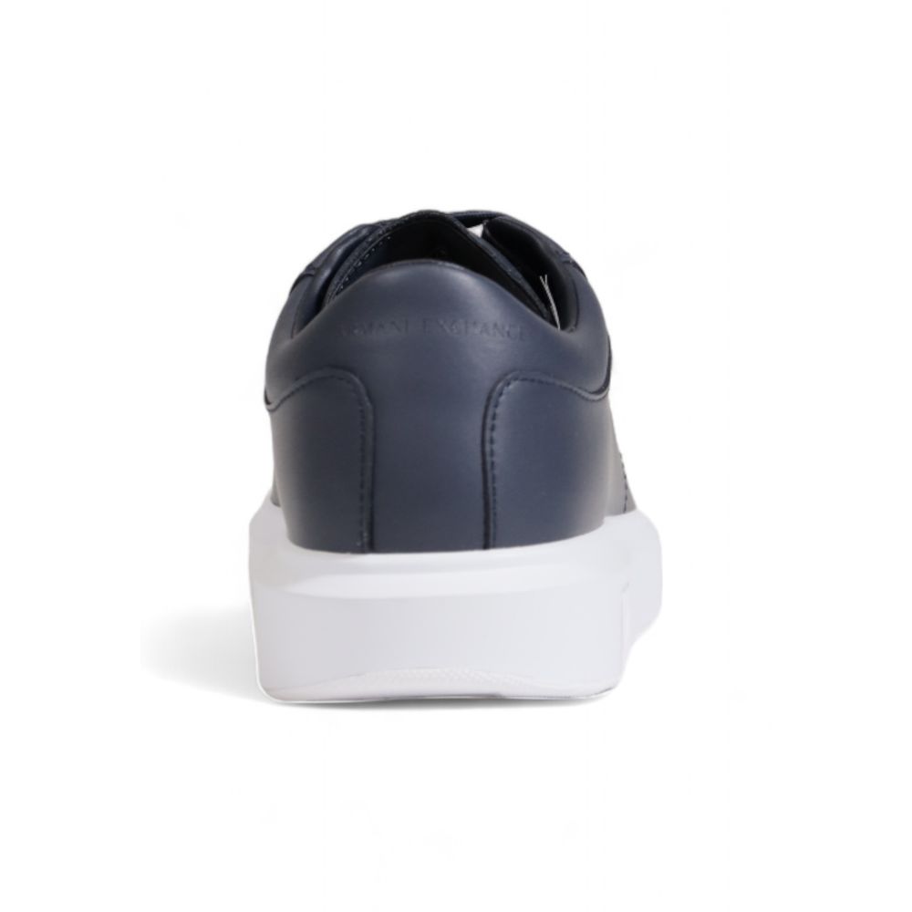 Armani Exchange Blue Leather Sneaker for Elevated Style