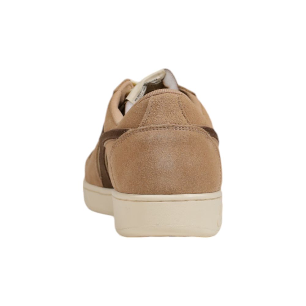 Diadora Beige Leather Sneaker for Timeless Elegance