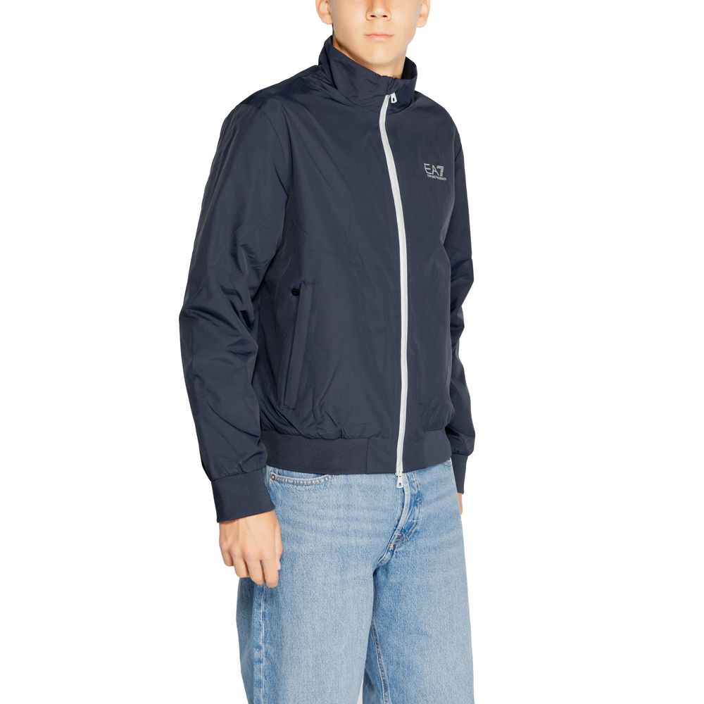 EA7 Emporio Armani Blue Cotton Jacket for Sophisticated Style