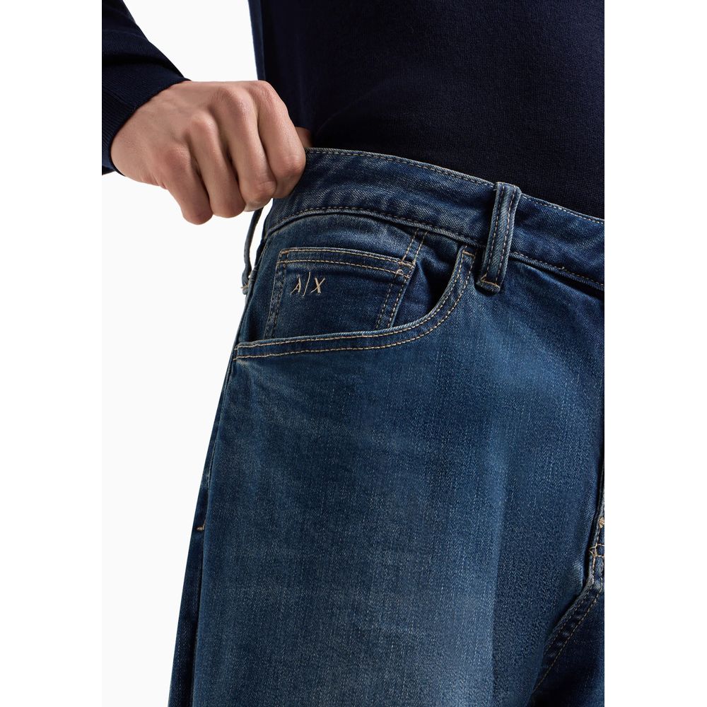 Armani Exchange Blue Cotton Jeans for Effortless Style