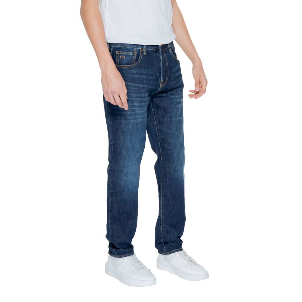 Armani Exchange Blue Cotton Jeans for Timeless Style