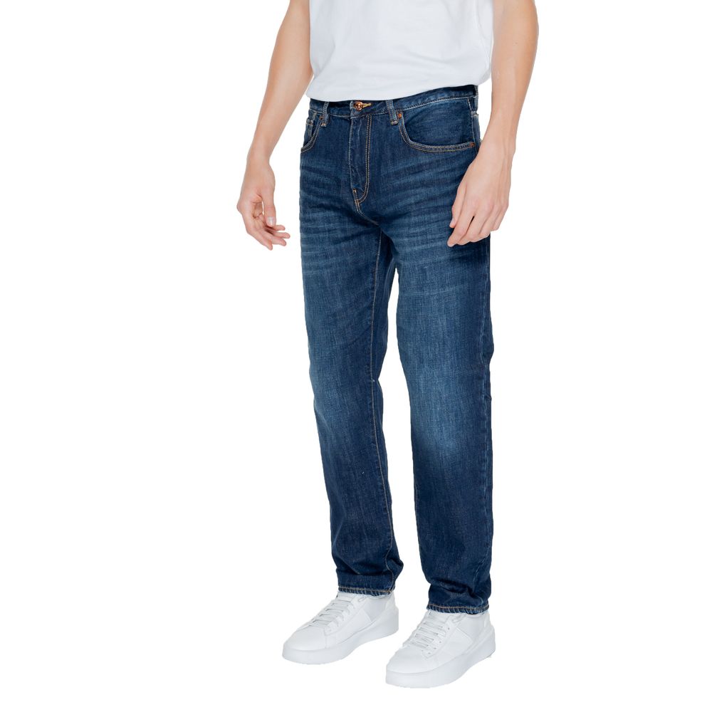 Armani Exchange Blue Cotton Jeans for Timeless Style