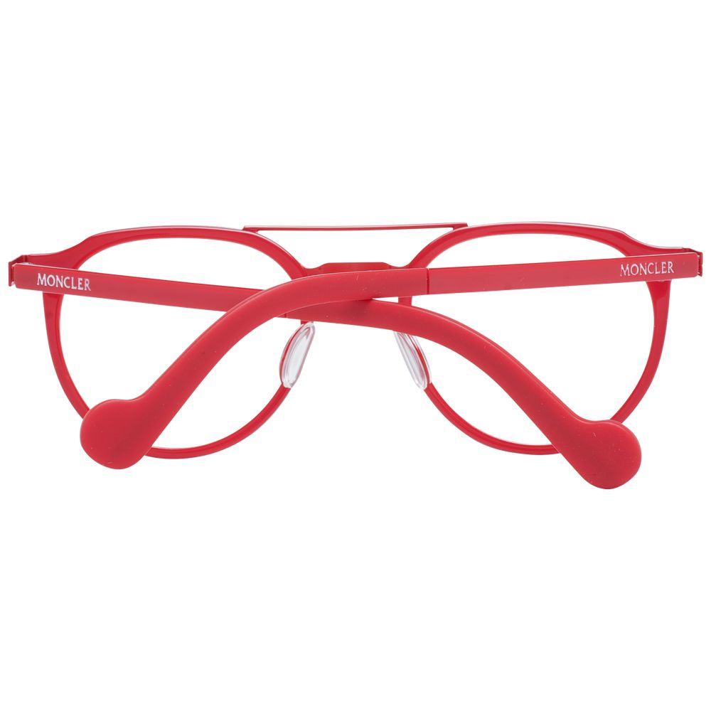 Moncler Red Metal Optical Frames for Elevated Style