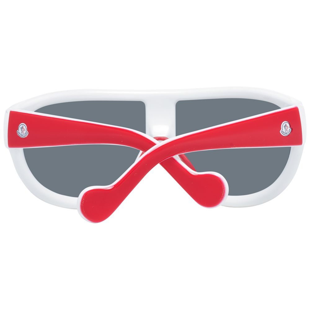 Moncler Red Acetate Sunglasses with Mirrored Grey Lenses