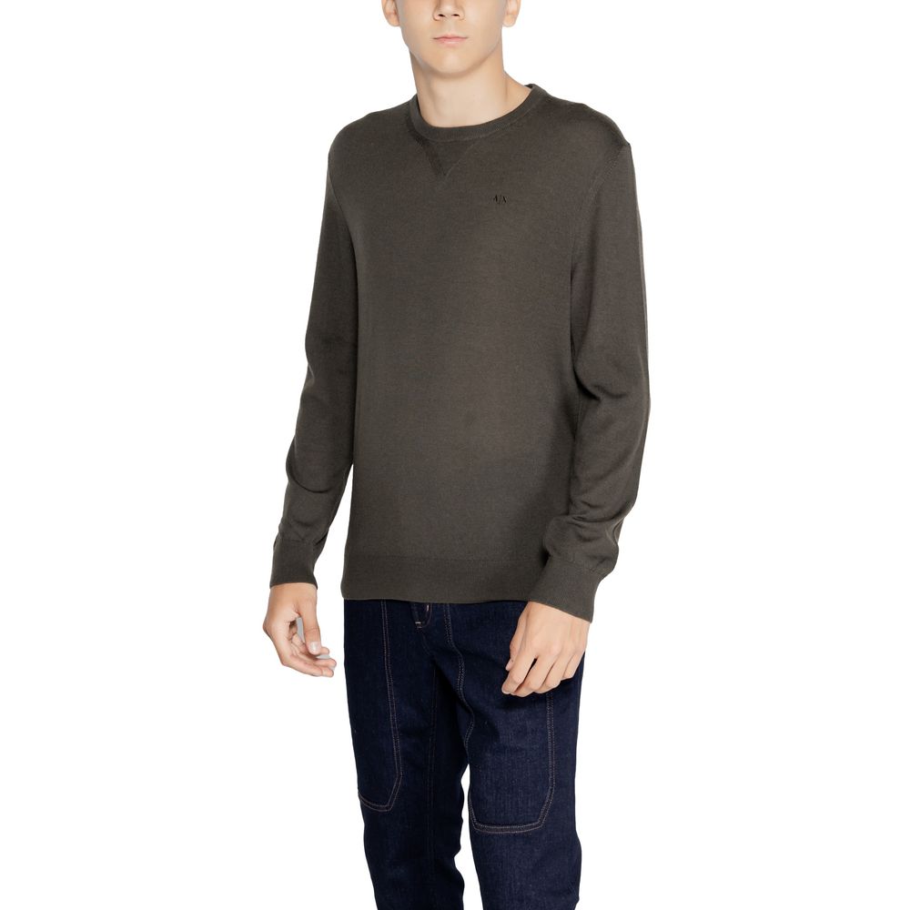 Armani Exchange Green Wool Sweater for Elevated Style