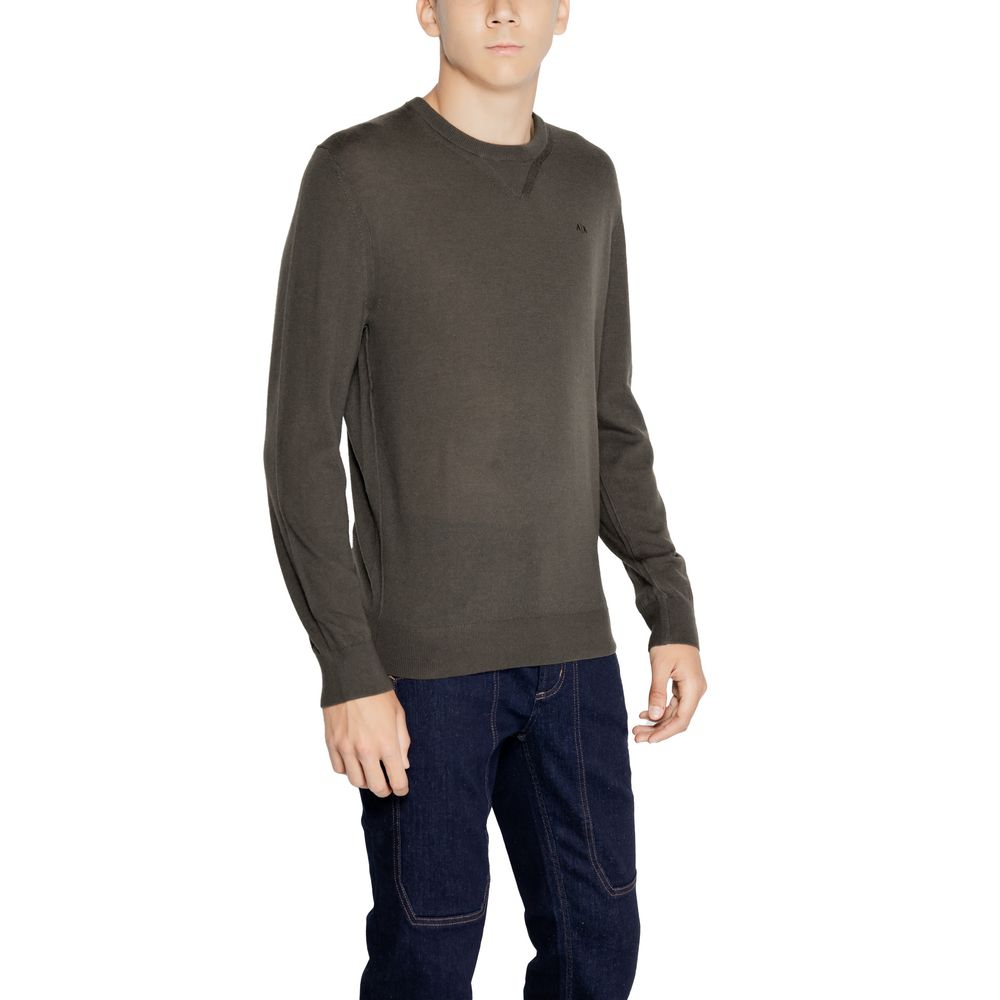 Armani Exchange Green Wool Sweater for Elevated Style