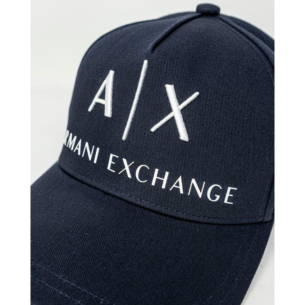 Armani Exchange Blue Cotton Cap for Timeless Elegance