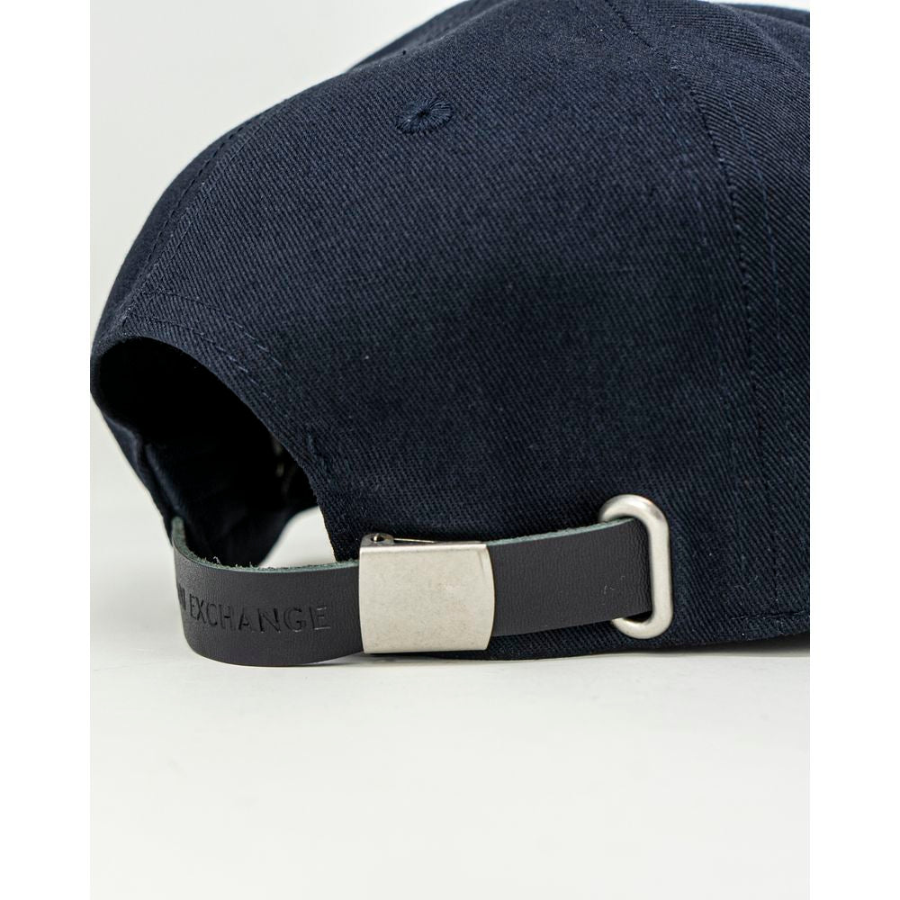 Armani Exchange Blue Cotton Cap for Timeless Elegance