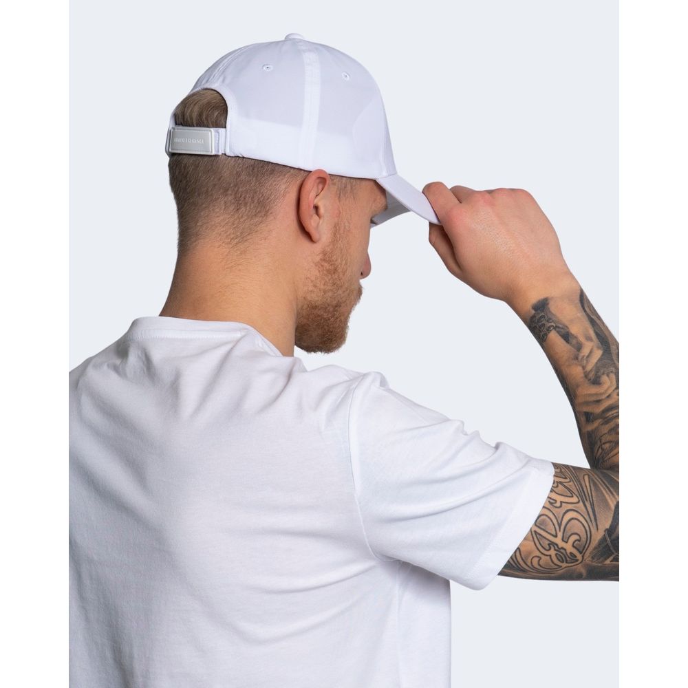Armani Exchange White Cotton Hat for Elevated Style