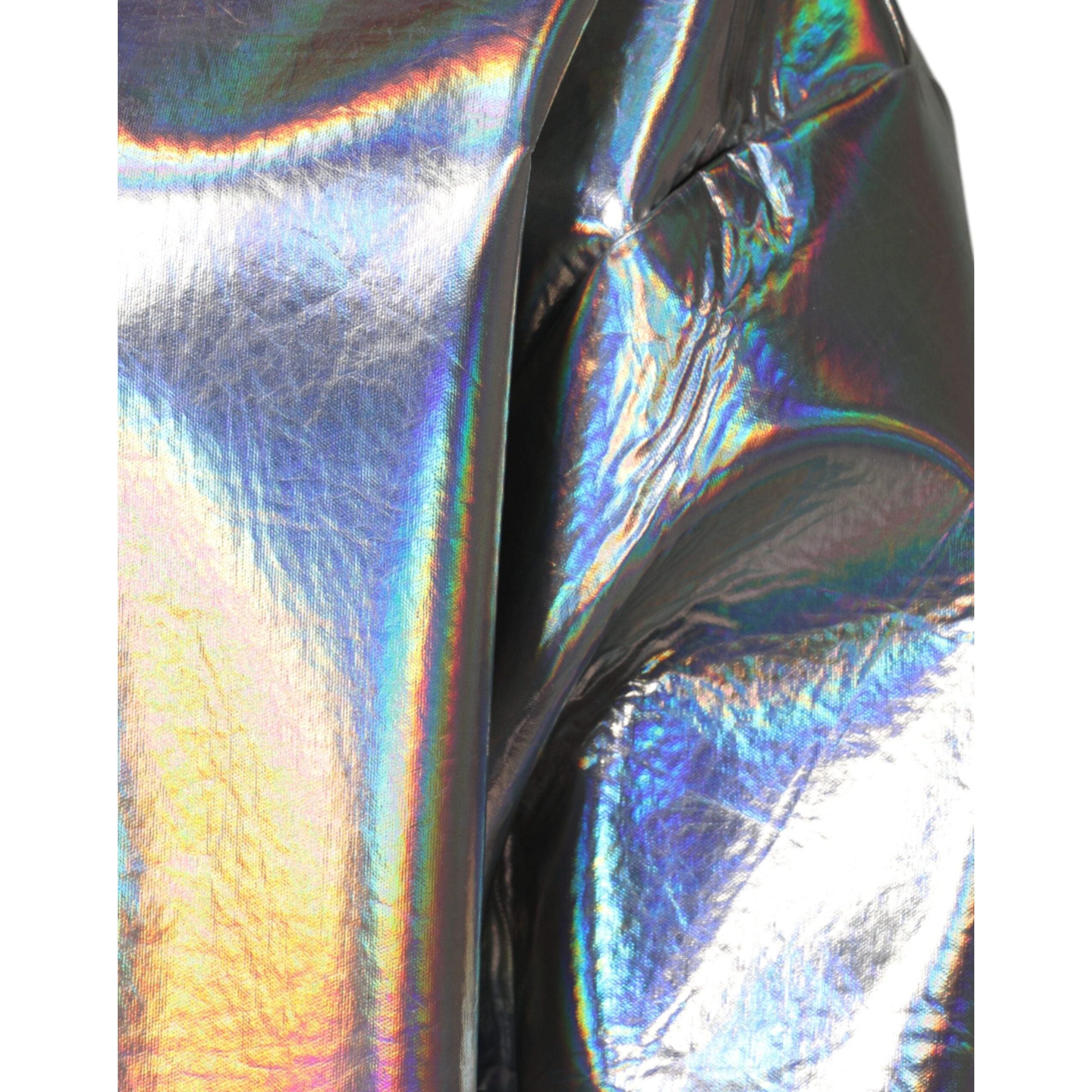 Dolce & Gabbana Silver Iridescent Satin Bomber Jacket