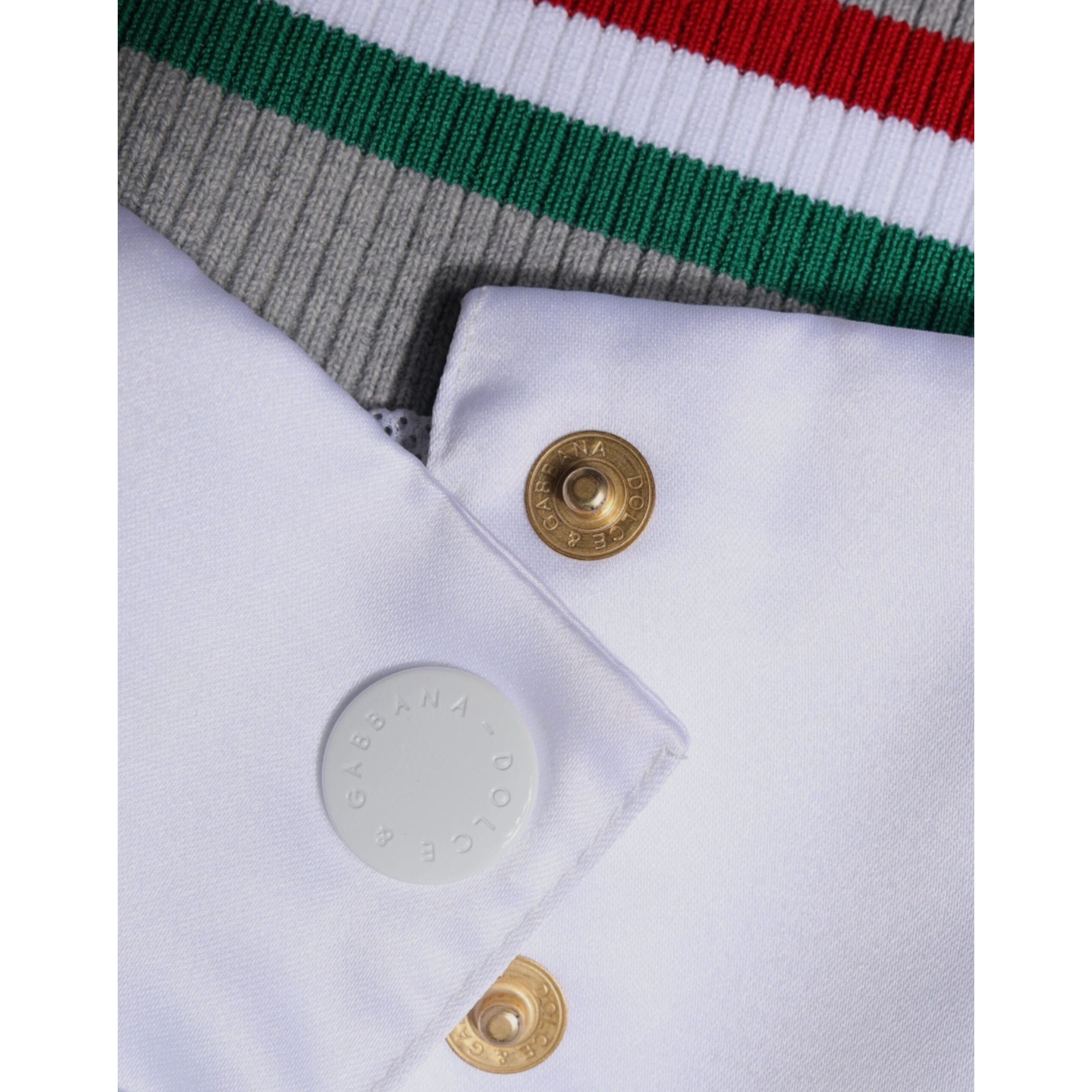 Dolce & Gabbana Multicolor Cotton Italia Button Down Bomber Jacket