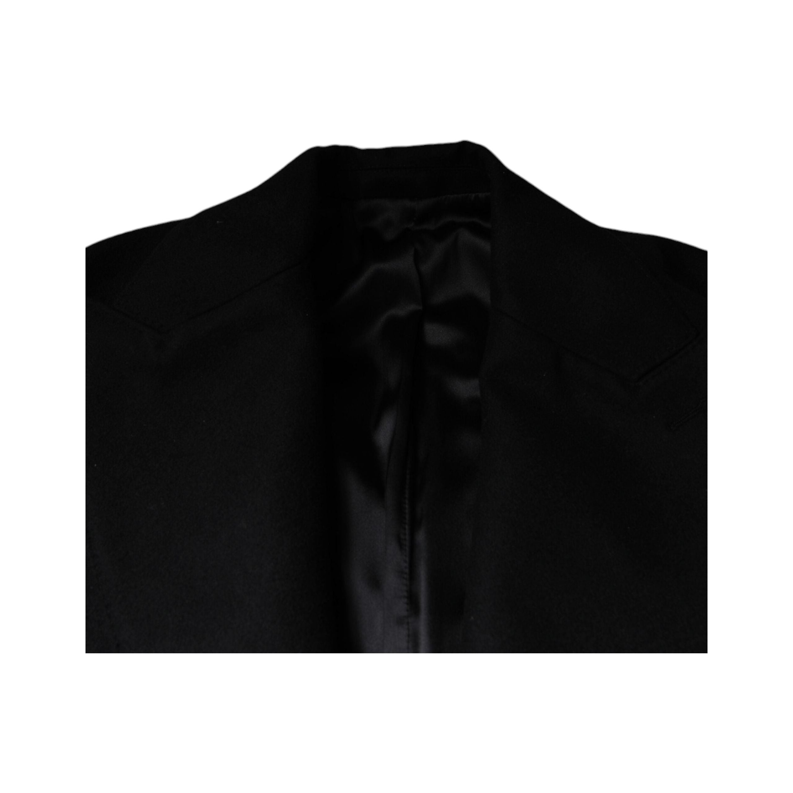 Dolce & Gabbana Black Wool Double Breasted Coat Jacket