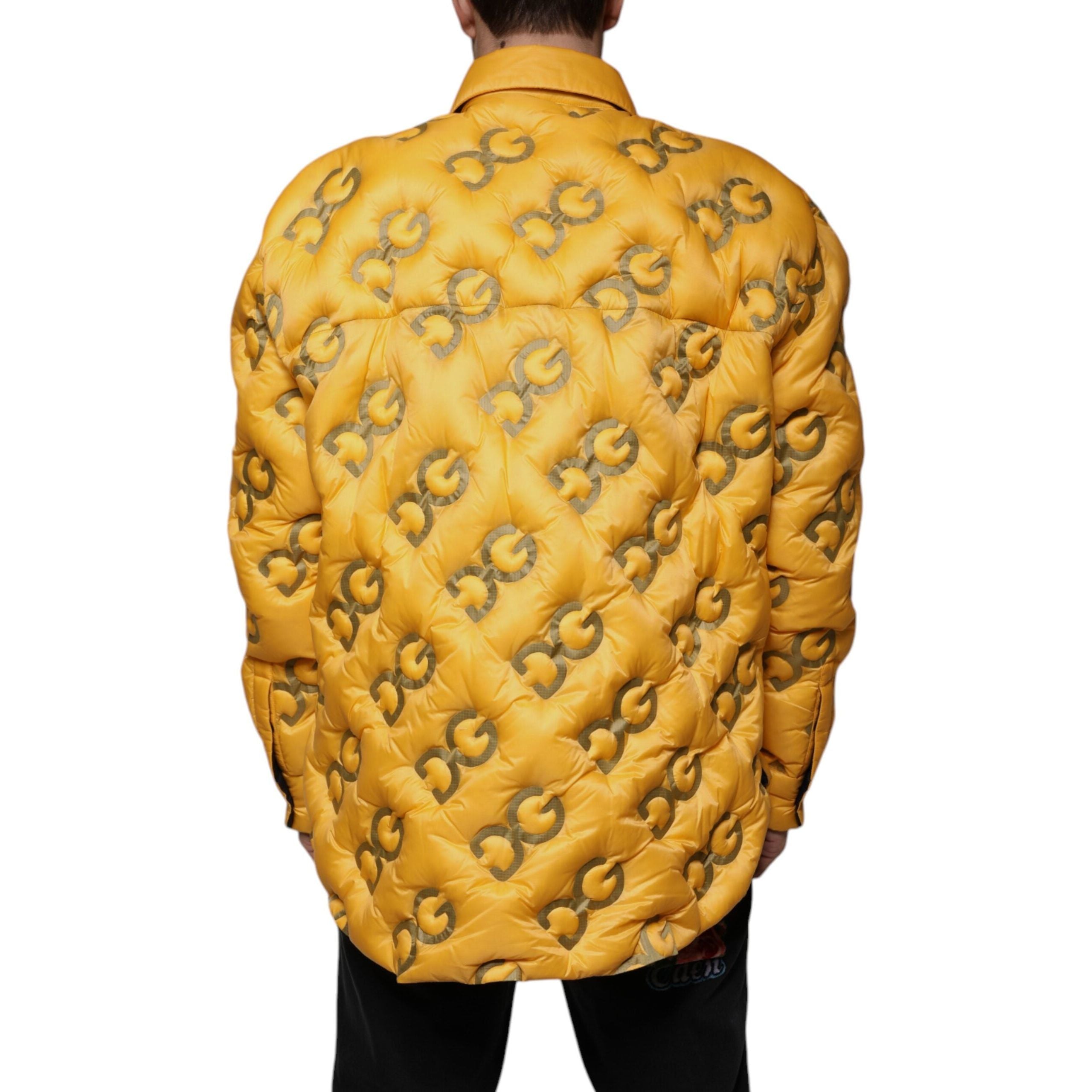Dolce & Gabbana Yellow Nylon Padded Blouson Jacket