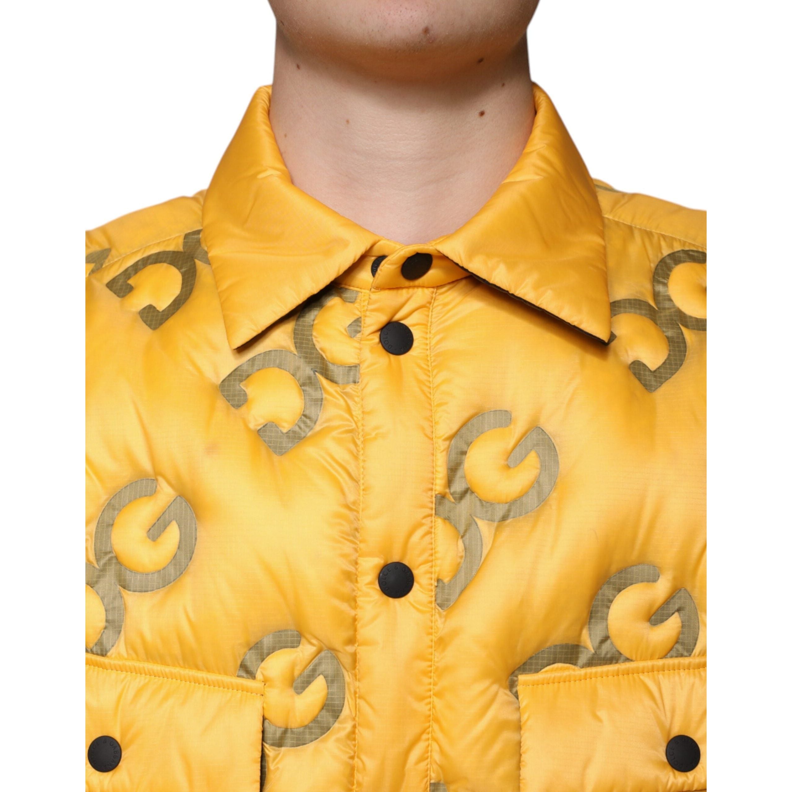 Dolce & Gabbana Yellow Nylon Padded Blouson Jacket