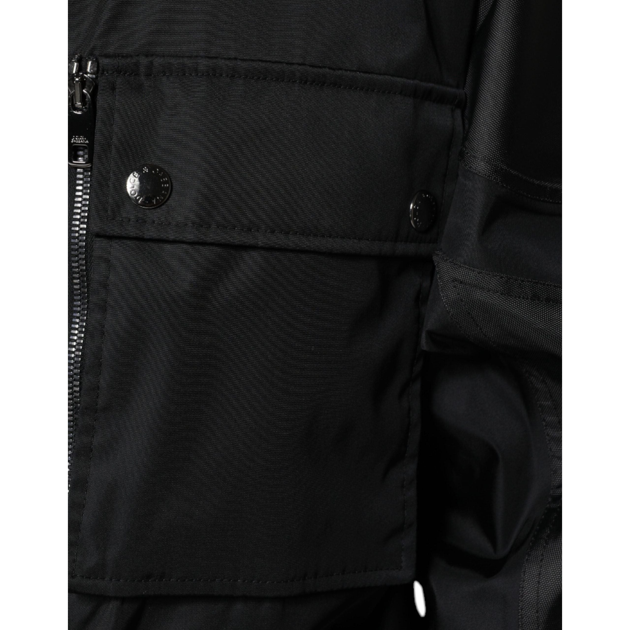 Dolce & Gabbana Black Nylon Winter Parka Coat Jacket
