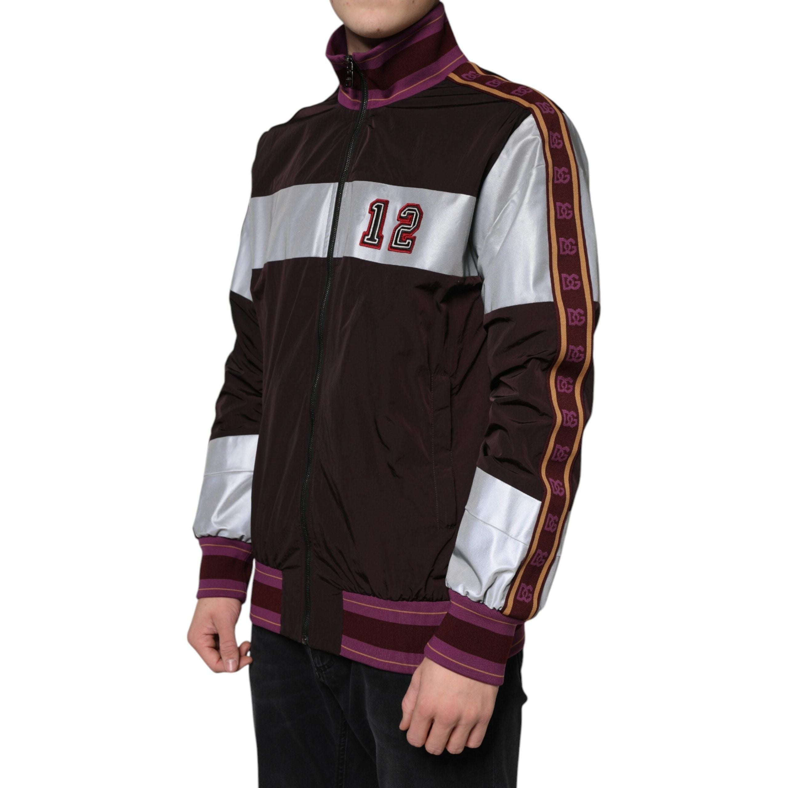 Dolce & Gabbana Multicolor Jersey Full Zip Bomber Jacket