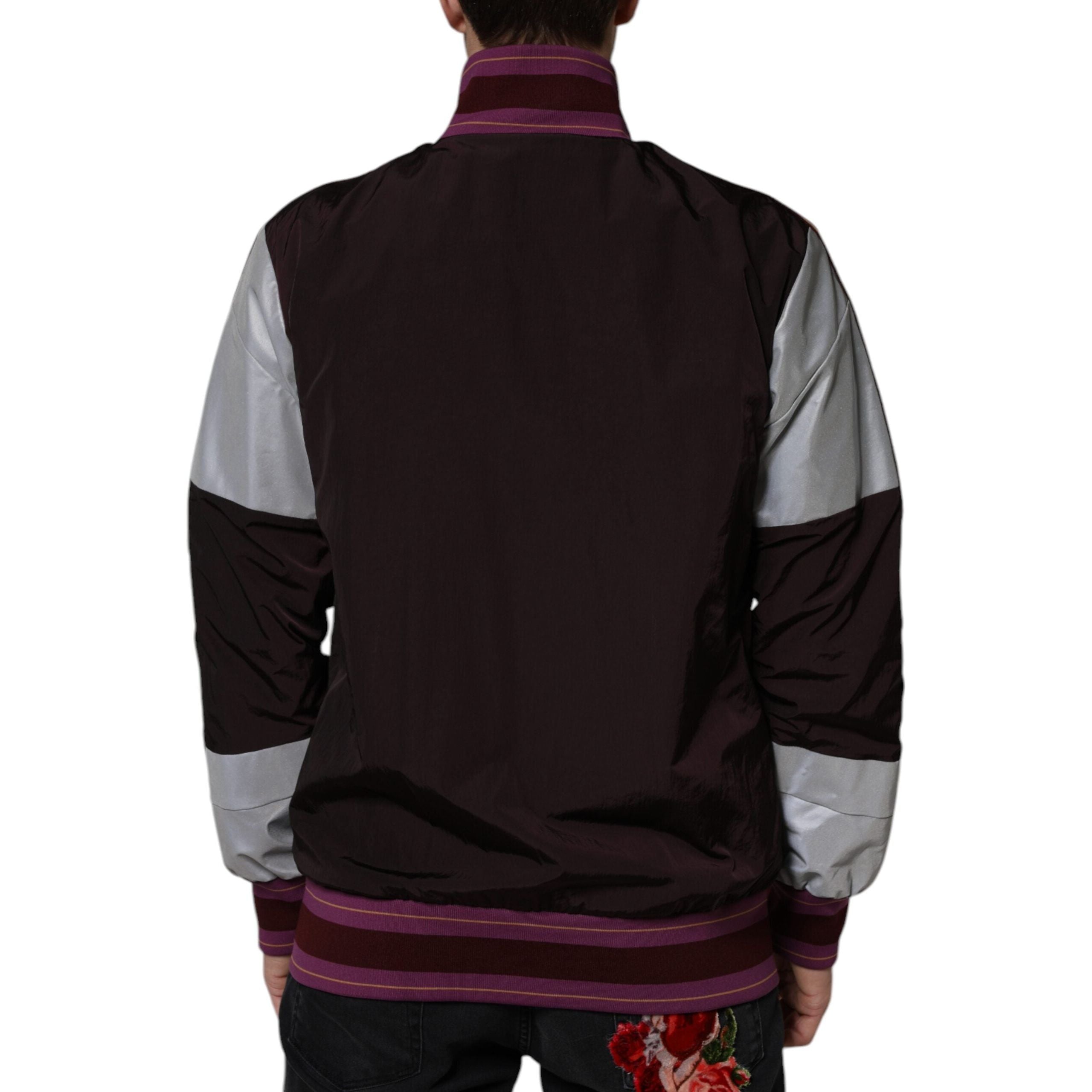 Dolce & Gabbana Multicolor Jersey Full Zip Bomber Jacket