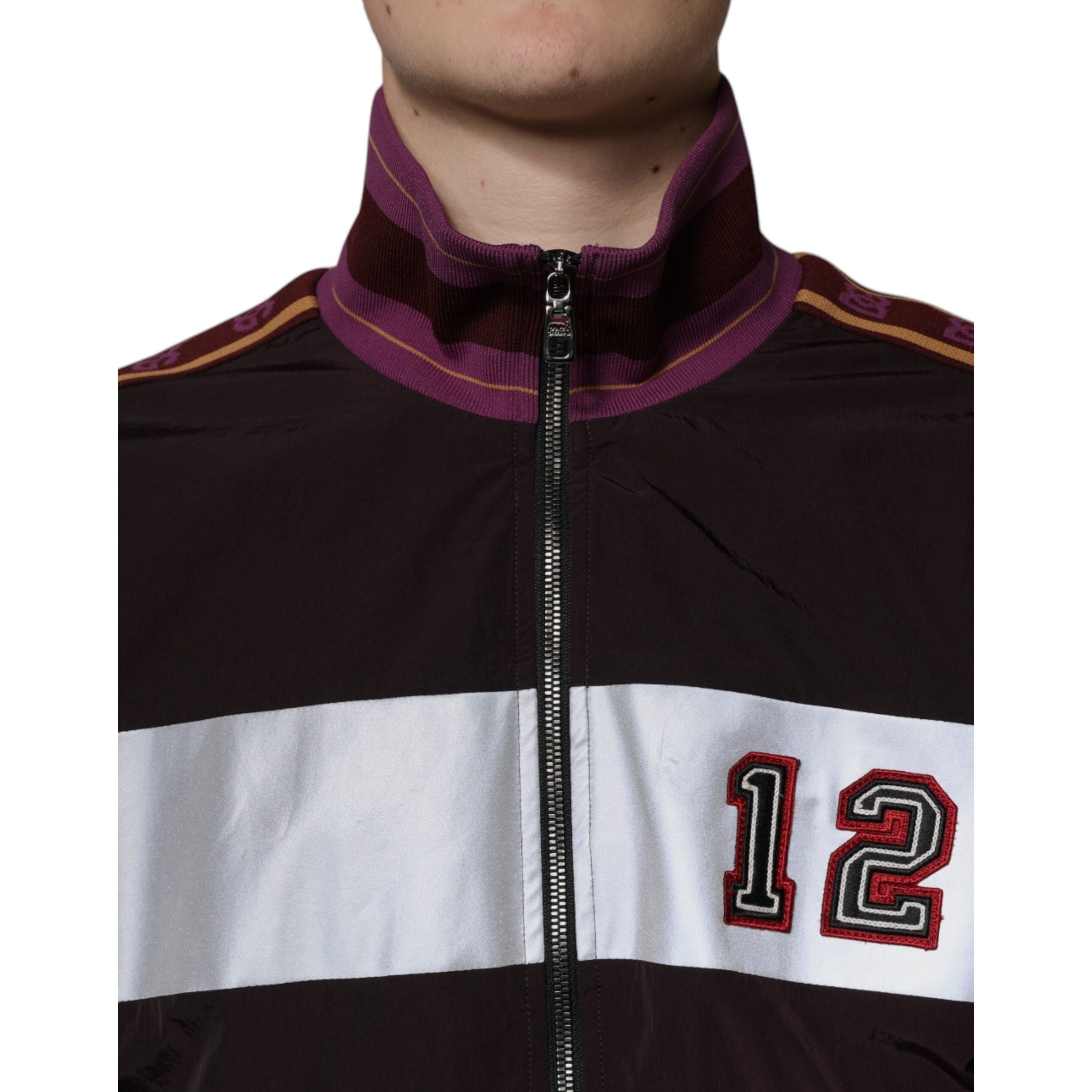 Dolce & Gabbana Multicolor Jersey Full Zip Bomber Jacket