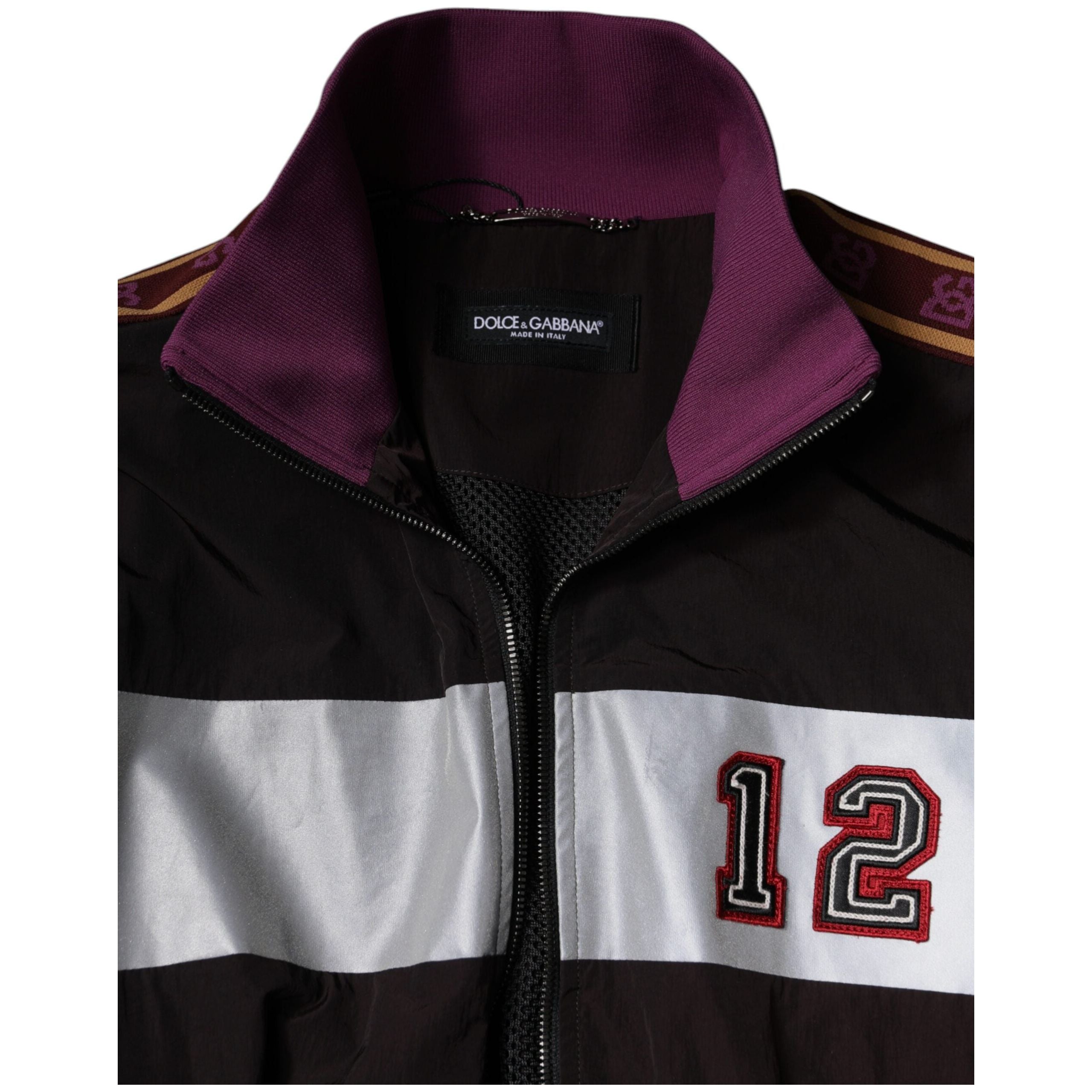 Dolce & Gabbana Multicolor Jersey Full Zip Bomber Jacket