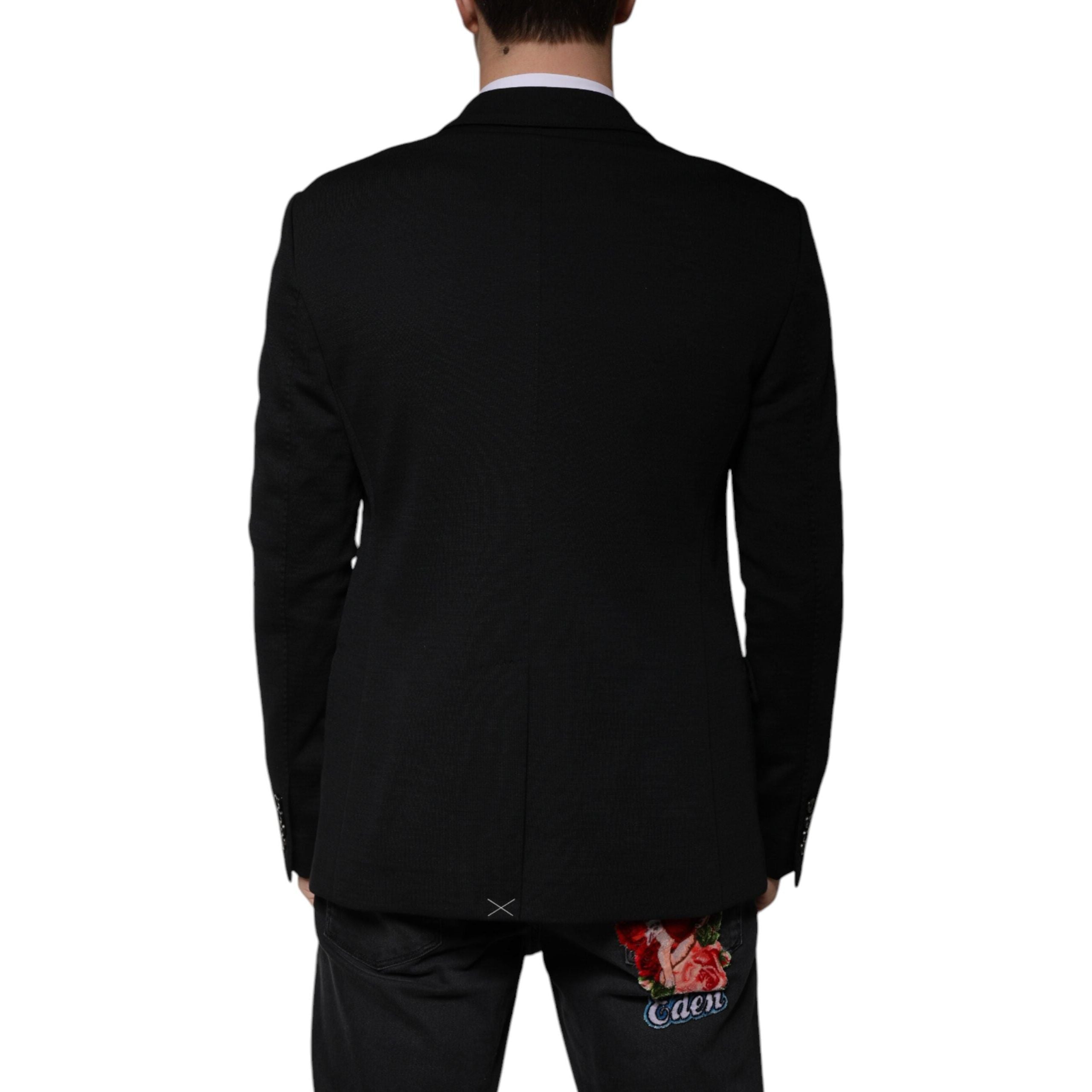 Dolce & Gabbana Black Wool Single Breasted Formal Blazer