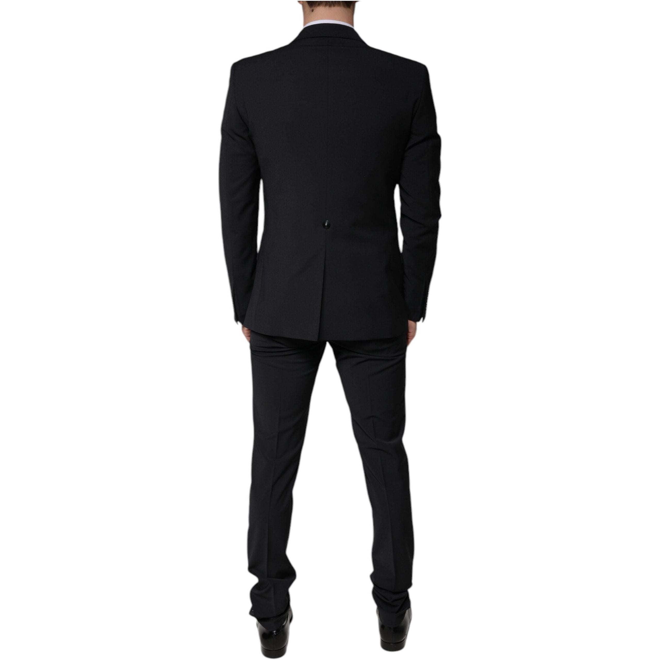 Dolce & Gabbana Black Wool MARTINI Formal 3 Piece Suit