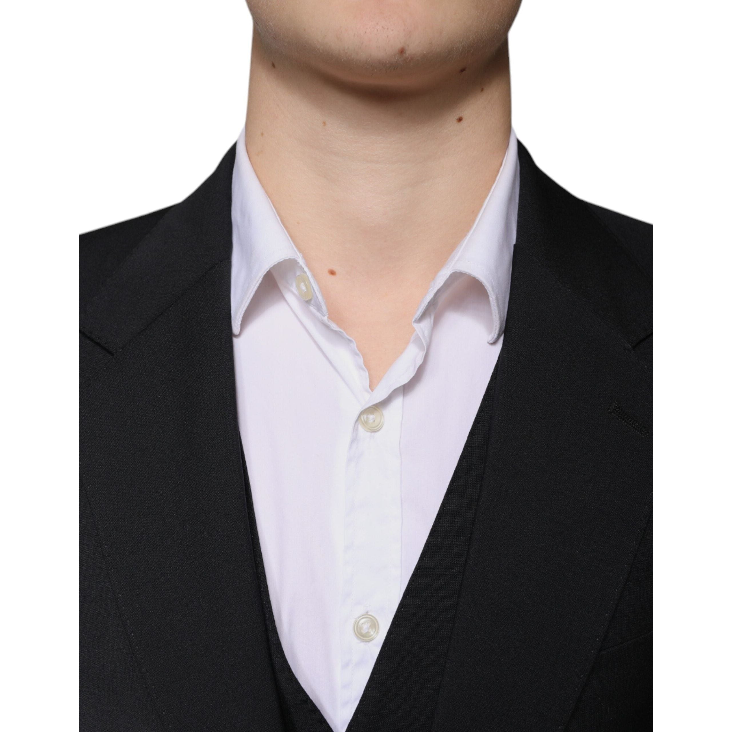 Dolce & Gabbana Black Wool MARTINI Formal 3 Piece Suit