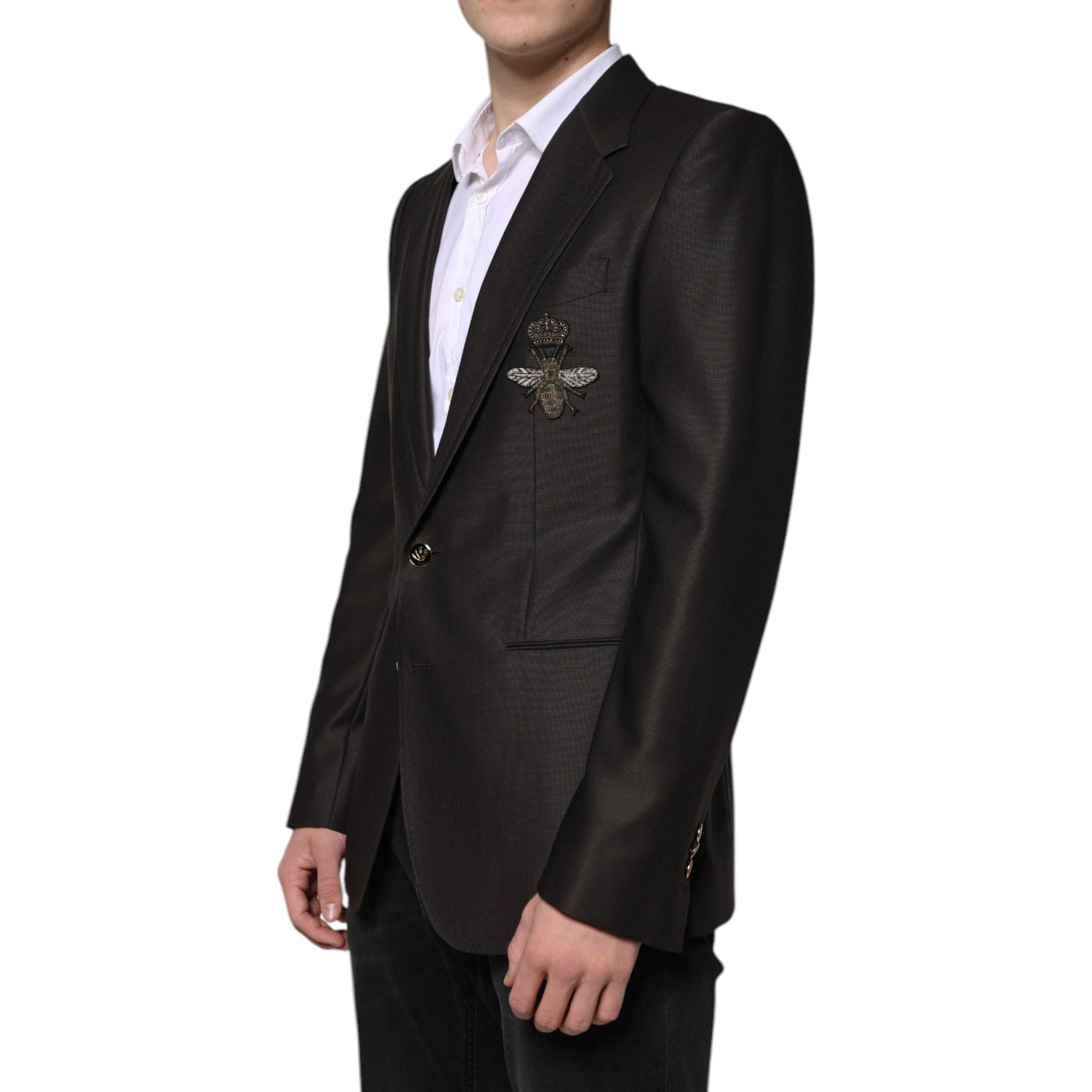 Dolce & Gabbana Black Wool Single Breasted Formal Blazer
